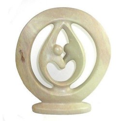 Natural Soapstone 8-inch Lover's Embrace Sculpture