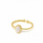 Ring: White Druzy Agate Stone - Starfish Project